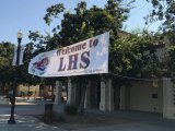The welcome banner was out at the Lemoore High School Event Center as students returned to school Wednesday morning.